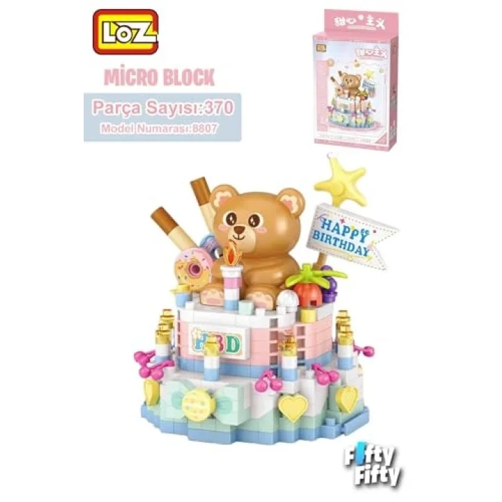 LOZ Micro Block Serisi Sevimli Pasta 370 Parça Oyuncak Yapım Seti FFLZ-8807