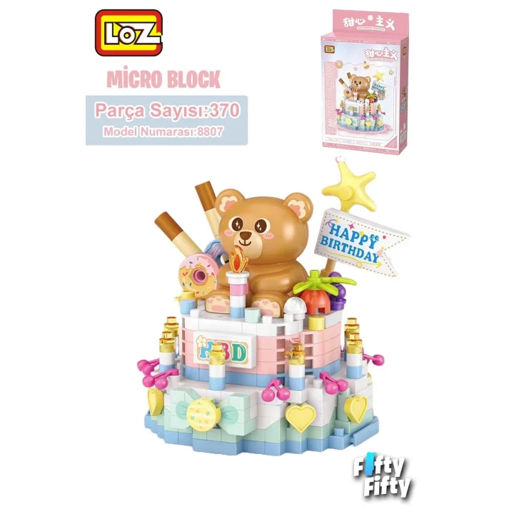 LOZ Micro Block Serisi Sevimli Pasta 370 Parça Oyuncak Yapım Seti FFLZ-8807