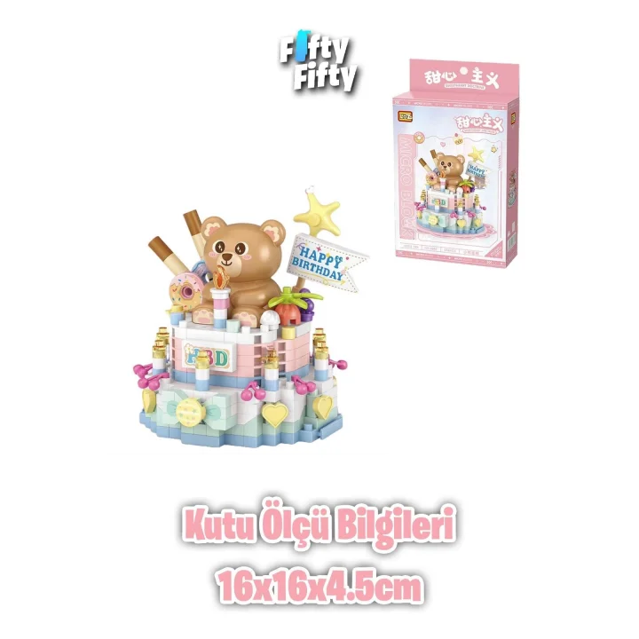 LOZ Micro Block Serisi Sevimli Pasta 370 Parça Oyuncak Yapım Seti FFLZ-8807