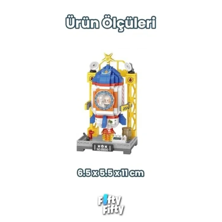 Loz Micro Block Serisi Uzay Aracı Figürü 400 Parça Dekoratif Oyuncak Yapım Seti Yapı Blok FFLZ-8830