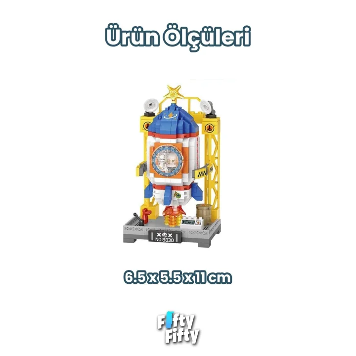 Loz Micro Block Serisi Uzay Aracı Figürü 400 Parça Dekoratif Oyuncak Yapım Seti Yapı Blok FFLZ-8830