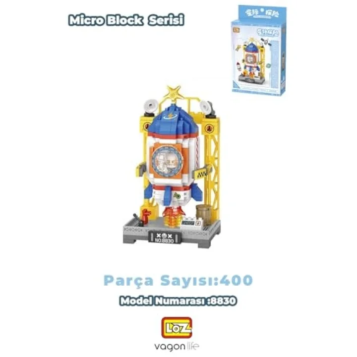 Loz Micro Block Serisi Uzay Aracı Figürü 400 Parça Dekoratif Oyuncak Yapım Seti Yapı Blok FFLZ-8830
