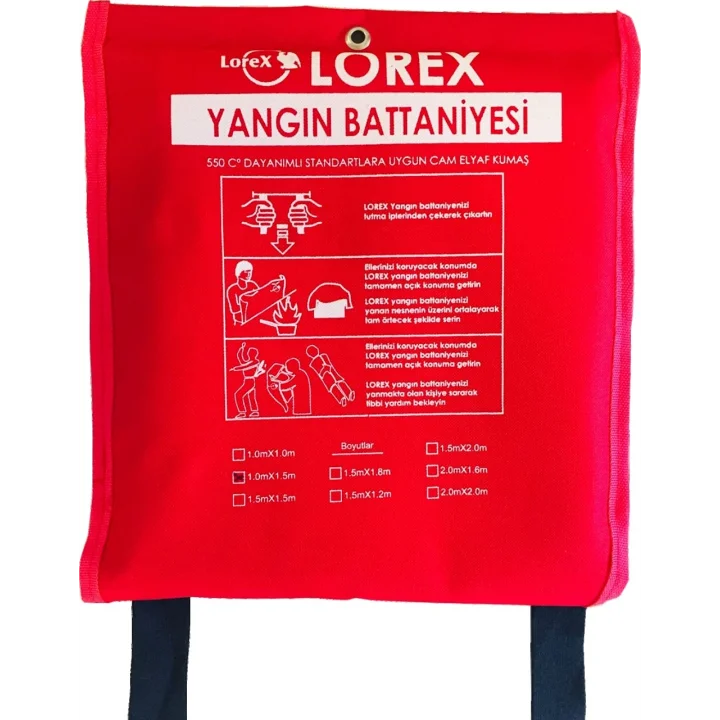 LR-FB1015C Çantalı 100cm x 150cm Yangın Battaniyesi