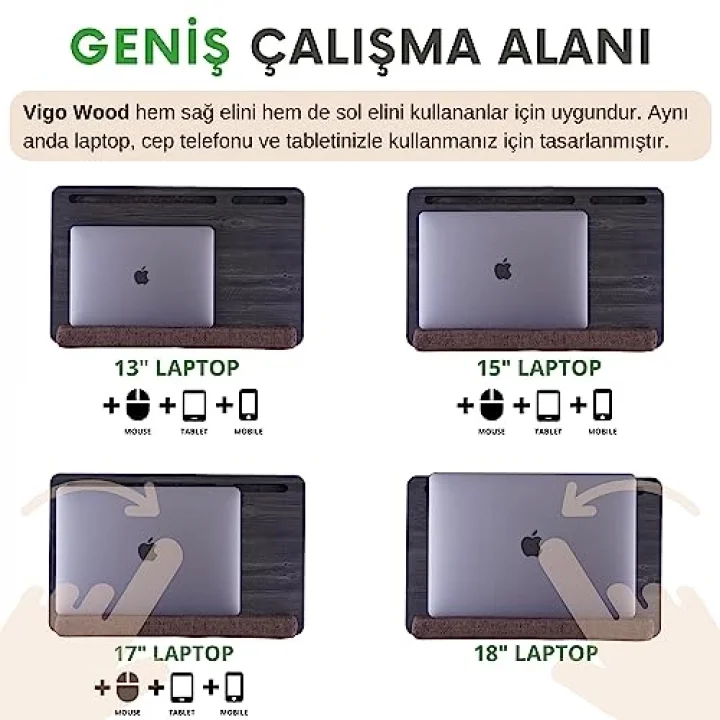 LS021 Minderli 15,6 ve 17,3 Laptop Sehpası