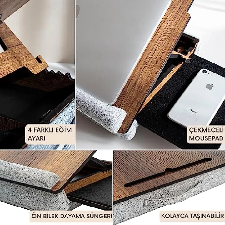 LS051 Minderli Eğim Ayarlanabilir Mousepadli Laptop Sehpası