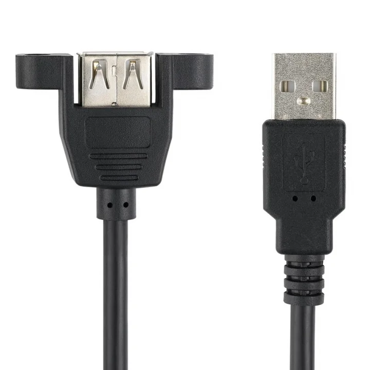 Luantic 8748 1.5 Metre Usb Dişi Erkek Panel Tipi Data Uzatma Kablosu Parazit önleyici filtreli 2xAWG24 2xAWG28 12Mbps ileetişim hızı
