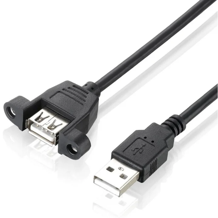 Luantic 8748 1.5 Metre Usb Dişi Erkek Panel Tipi Data Uzatma Kablosu Parazit önleyici filtreli 2xAWG24 2xAWG28 12Mbps ileetişim hızı