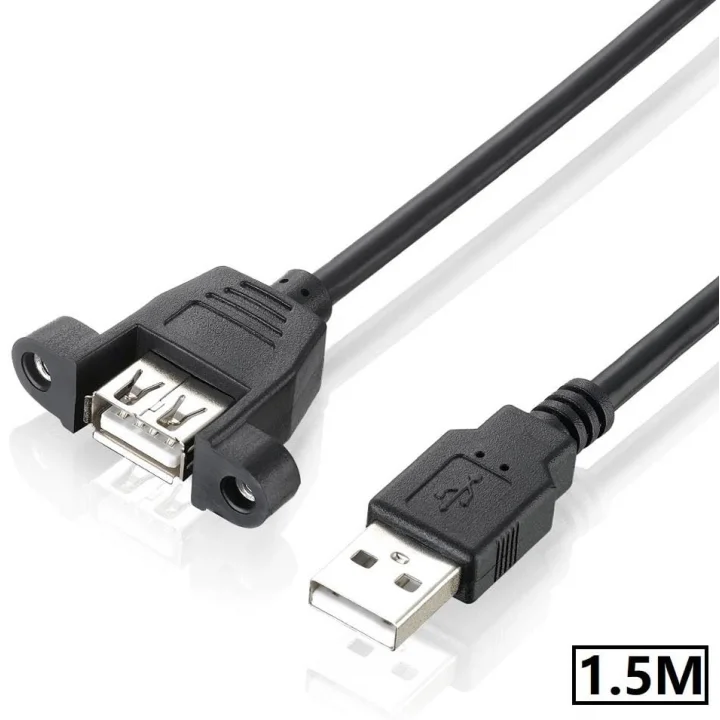 Luantic 8748 1.5 Metre Usb Dişi Erkek Panel Tipi Data Uzatma Kablosu Parazit önleyici filtreli 2xAWG24 2xAWG28 12Mbps ileetişim hızı