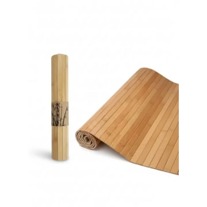 Lüks Bambu Banyo Paspası & Mutfak Matı | Kaydırmaz Tabanlı, Suya Dayanıklı | Çamaşır Makinesi Üstü Dekoratif Örtü Olarak Kullanılabilir | Doğal Ahşap Görünümlü