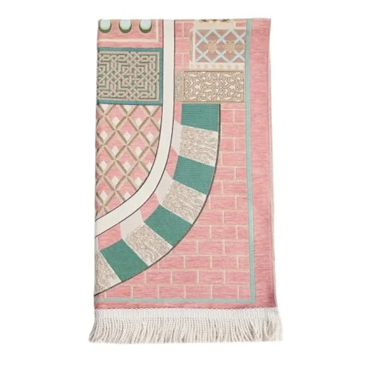 Lüks Mihrap Desenli Şönil Dokuma Seccade Pembe
