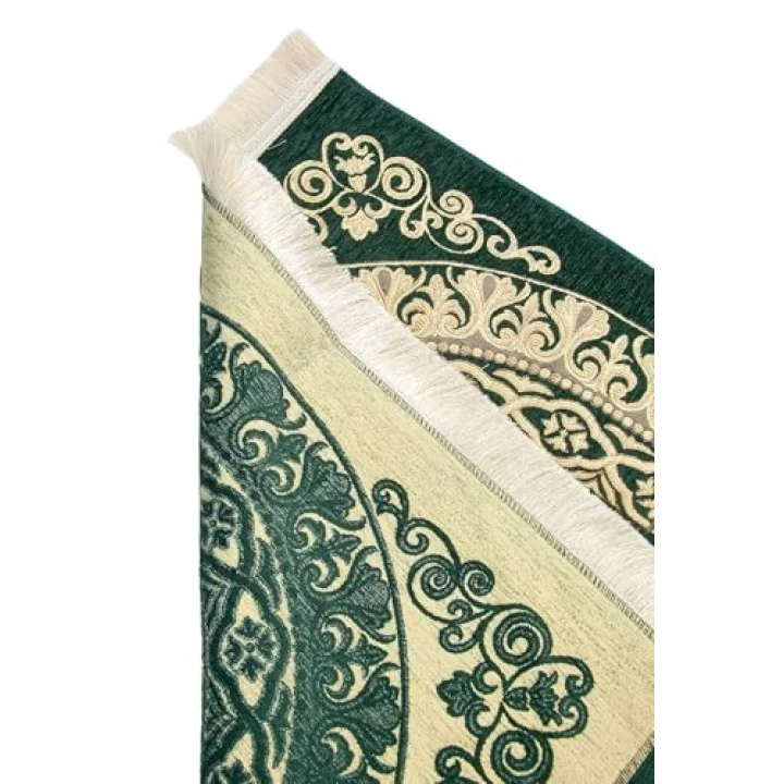 Lüks Mihrap Desenli Şönil Dokuma Seccade Yeşil