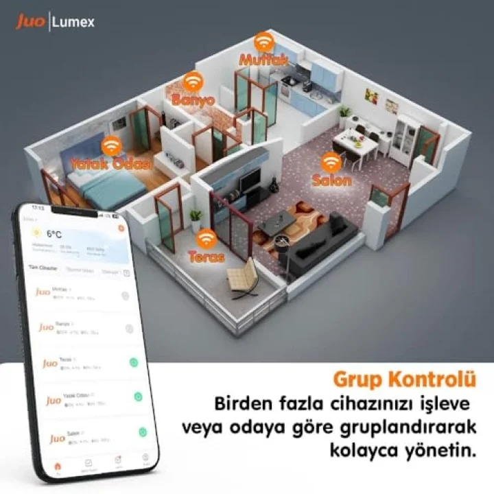 Lumex Akıllı Ampul 9W RGB Wifi & Bluetooth