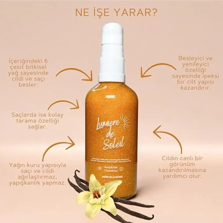 Lumiere De Soleil Işıltılı Simli Nemlendirici Yağ 100ML