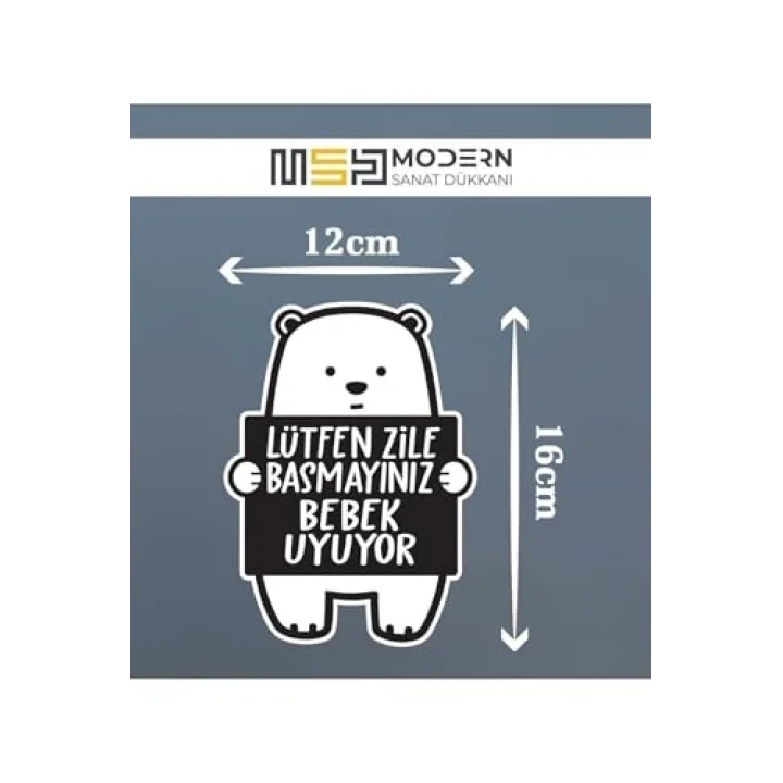 Lütfen Zile Basmayınız - Bebek Uyuyor Ayıcık Sticker