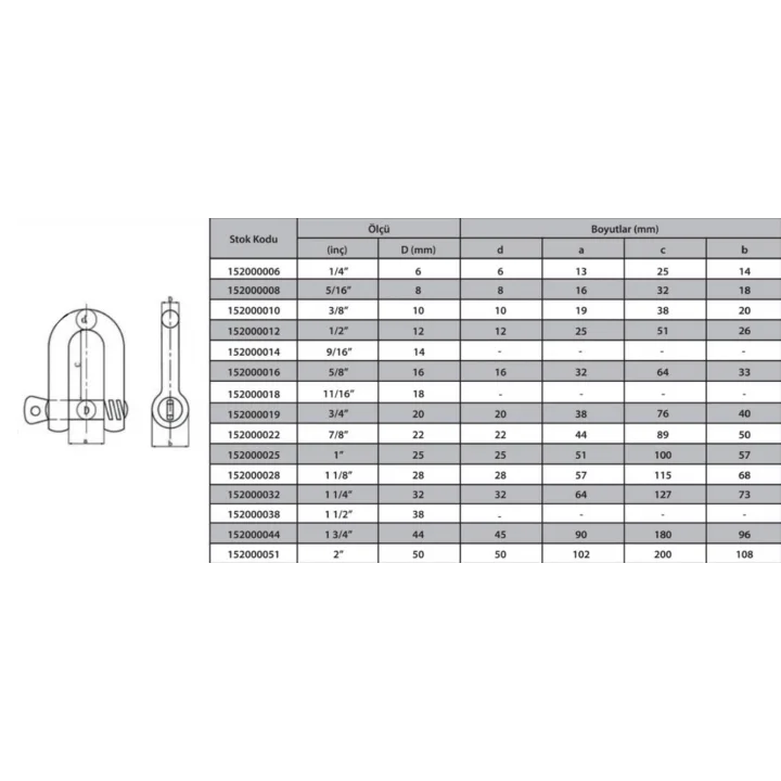 Mey İthalat® M12 Zincir Kilidi 1/2 ( 3 Adet )