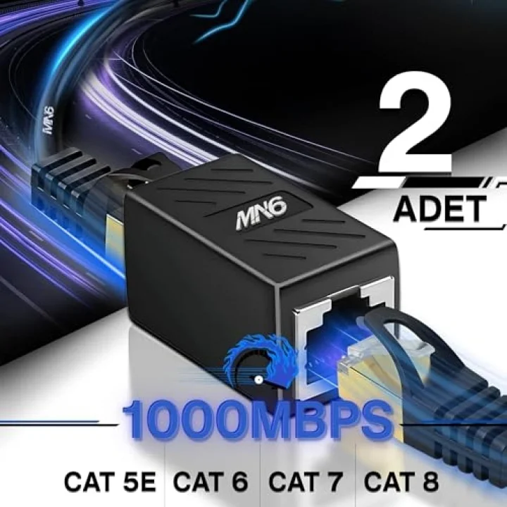 M13X cat6 kablo birleştirici/2 Adet-Cat5-Cat6-Cat7-Cat8-uyumlu/ethernet kablo uzatma aparatı-ethernet uzatma aparatı (2)