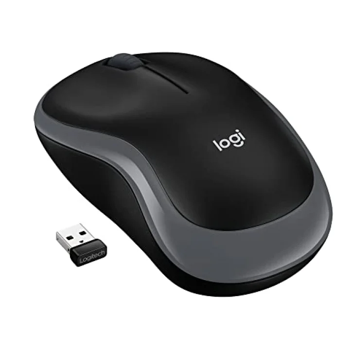 M185 Kablosuz Mouse, 1.000 DPI Optik Sensör, Sağ ve Sol Elle Kullanıma Uygun, 10 m Kullanım Mesafesi, 12 Ay Pil Ömrü, Gri