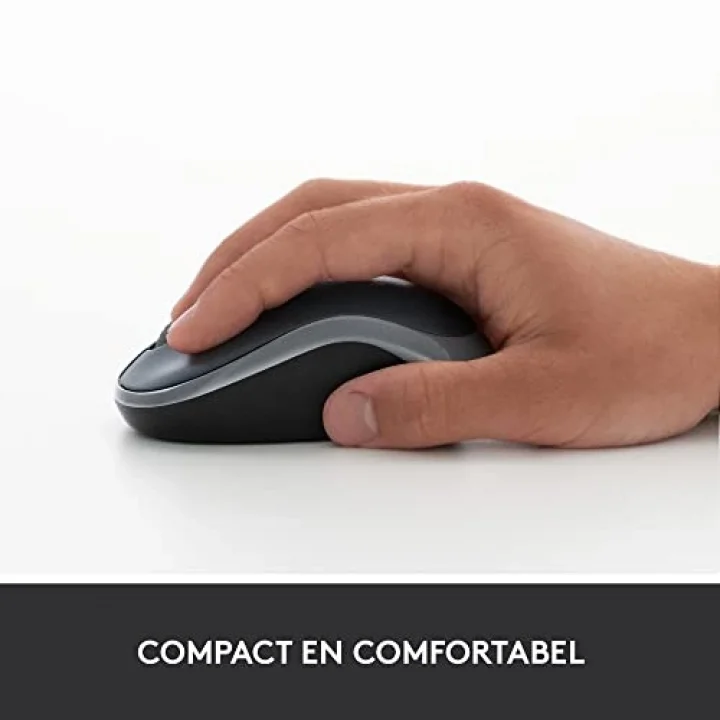 M185 Kablosuz Mouse, 1.000 DPI Optik Sensör, Sağ ve Sol Elle Kullanıma Uygun, 10 m Kullanım Mesafesi, 12 Ay Pil Ömrü, Gri
