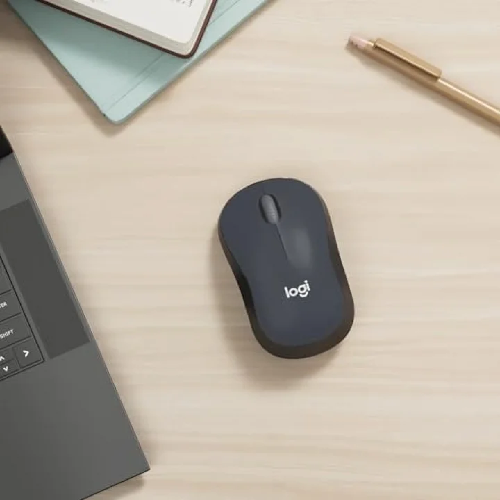 M220 Sessiz Kablosuz Mouse, Sağ ve Sol Elle Kullanıma Uygun, 1.000 DPI, 10 m Kullanım Mesafesi, 18 Ay Pil Ömrü, Siyah