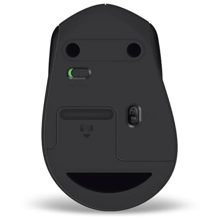 M330 Sessiz Kablosuz Mouse, Sağ Elle Kullanıma Uygun, 10 m Kullanım Mesafesi, 1.000 DPI Yüksek Hassasiyetli Optik İzleme, 18 Ay Pil Ömrü, Siyah