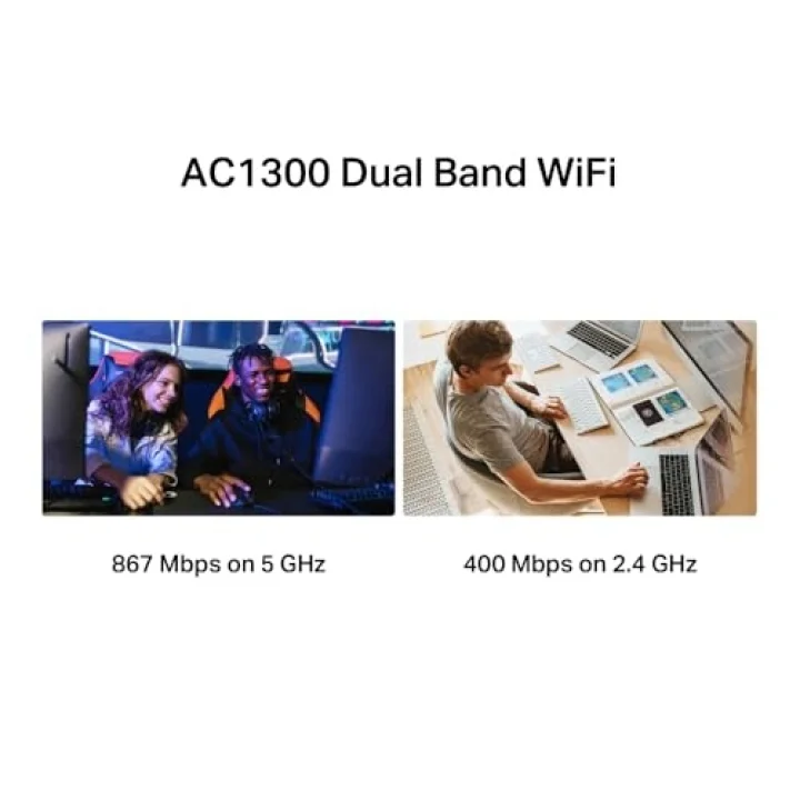 MA30H, AC1300 Mbps, Çift Bant, USB 3.0, Yüksek Çekim Güçlü Wi-Fi 5 USB Adaptör