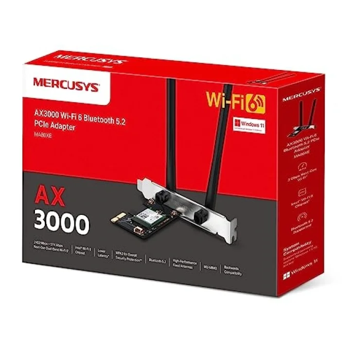 MA80XE, AX3000 Wi-Fi 6 Bluetooth 5.3 PCIe Adaptör