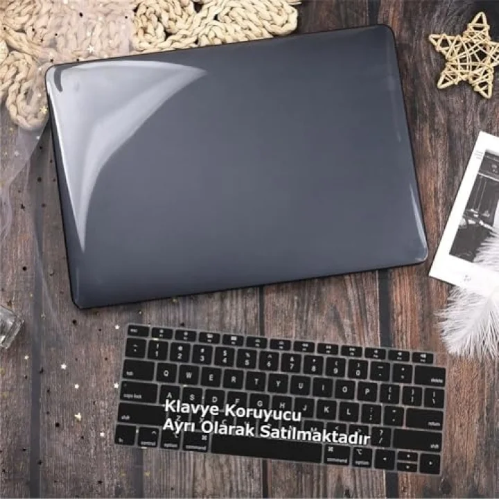 MacBook Air 15.3 İnç Kılıf A2941 M2 A3114 M3 A3241 M4 A3448 M5 Uyumlu Kristal Parlak Hard Case Şeffaf TPU Sert Kapak İnce Hafif Çizik Darbe Koruyucu Siyah