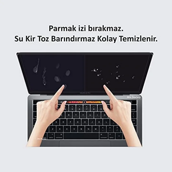 MacBook Air M1 13 ve MacBook Pro M1-M2 13 inç Uyumlu Parlak Şeffaf Ekran Koruyucu Net Görüntü Retina Uyum Touch Bar Touch ID Destekli Şeffaf