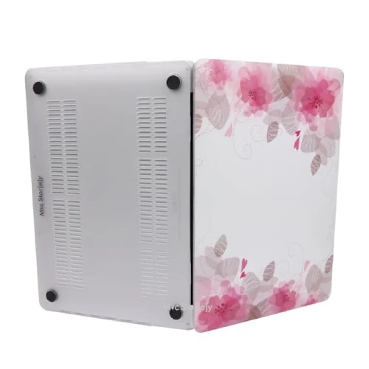MacBook Pro 13 Çiçek Desenli Kılıf A1706 A1708 A1989 A2159 A2251 A2289 A2338 M1 M2 Uyumlu Baskılı Sert Kılıf İnce Hafif Koruyucu Kapak Pembe