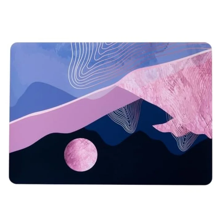 MacBook Pro 13 Dalga Desenli Kılıf A1706 A1708 A1989 A2159 A2251 A2289 A2338 M1 M2 Uyumlu Baskılı Kristal Sert Kılıf Koruyucu Kapak Pembe