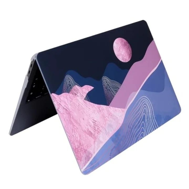 MacBook Pro 13 Dalga Desenli Kılıf A1706 A1708 A1989 A2159 A2251 A2289 A2338 M1 M2 Uyumlu Baskılı Kristal Sert Kılıf Koruyucu Kapak Pembe