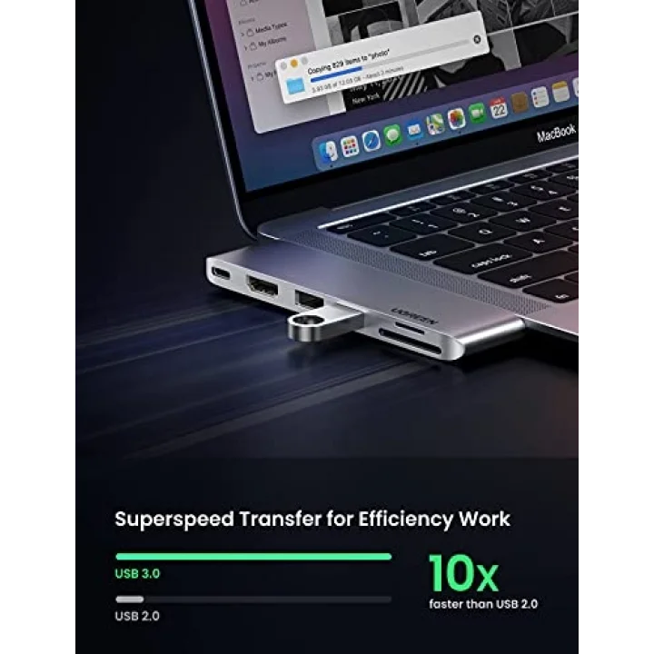 Macbook Pro Air İçin Thunderbolt 3 Type-C HDMI USB 3.0 TF SD Kart Okuyucu Hub Adaptör