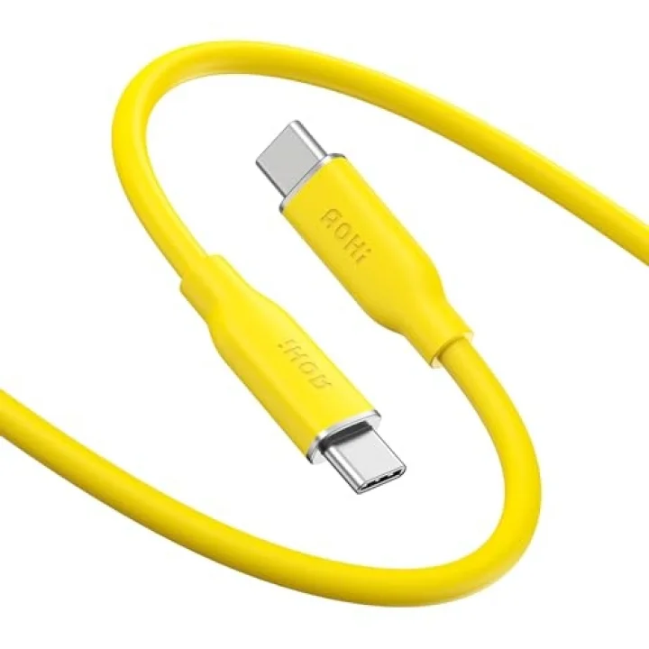MacBook Pro, iPhone 15 Pro Max Plus, iPad Pro/Air, Galaxy S23Ultra, Piksel, Anahtar, 3.3 ft, Sarı için 140W USB C - USB C Kablosu PD 3.1 Tip C Hızlı Şarj Kablosu