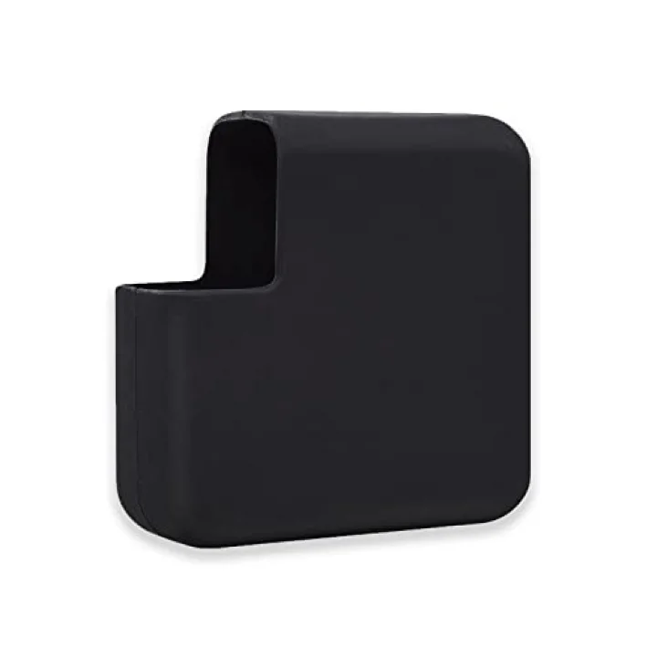 MacBook Şarj Aleti Kılıfı Silikon | 60W A1344/A1435 MagSafe 1-2, 61W A1718/A1947, 67W A2518 USB-C Uyumlu | MacBook Pro Adaptör Koruyucu Siyah