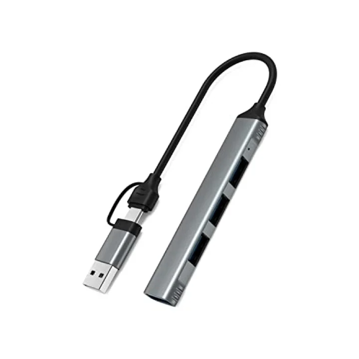 mAcbook Uyumlu Type-C & USB Çiftli 4port USB 3.0 Splitter 5 Gbps Çevirici Hub Adaptör
