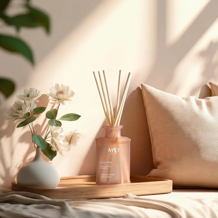 Mad Wellbeing Loving 190 ml, Rattan Çubuklu Ortam Kokusu – Gül, Şeftali ve Amber ile Romantik ve Sıcak Bir Atmosfer