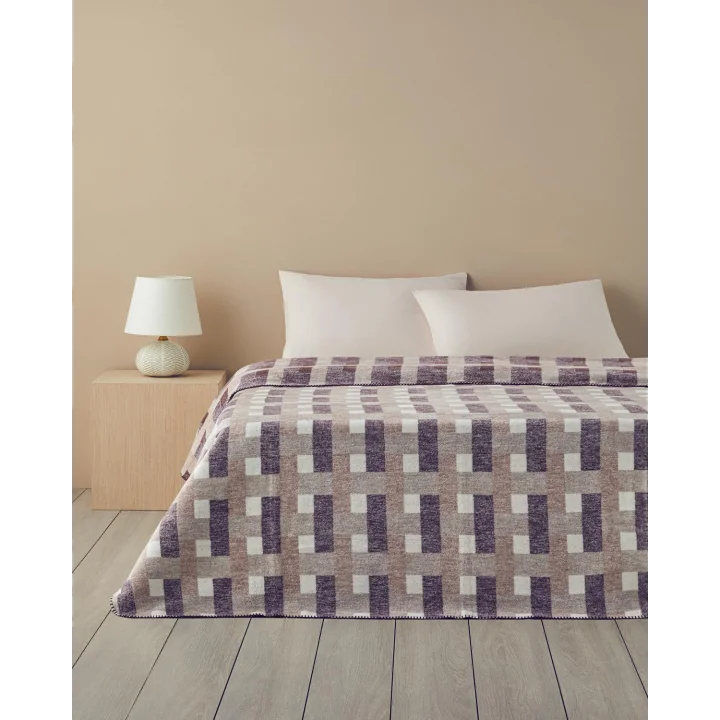 Magnet Pamuklu King Size Battaniye Krem - Bordo