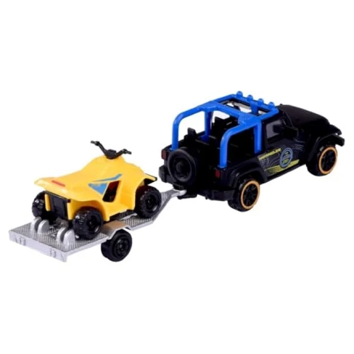Majorette Trailer Jeep Wrangler + Quad