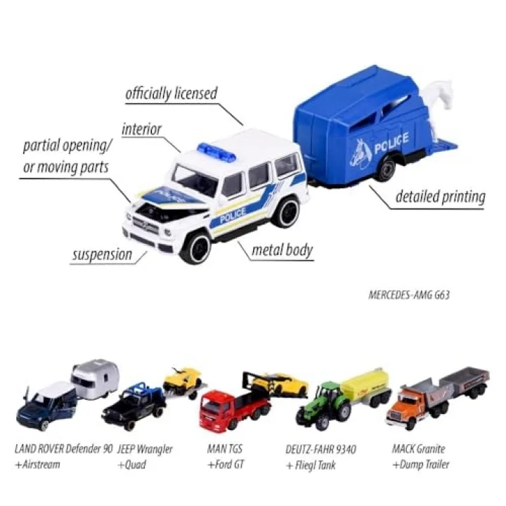 Majorette Trailer Jeep Wrangler + Quad