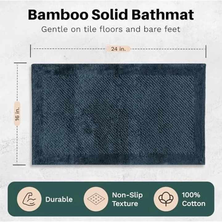 Malawı Bambu Paspas 40X60 Cm Marın Mavı