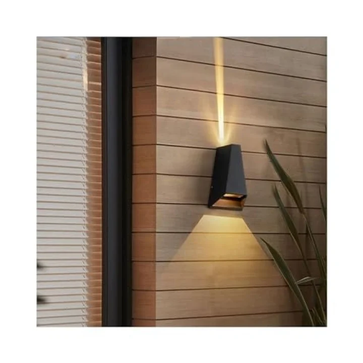 Malta Dekoratif Çift Yönlü LED Duvar Apliği - Siyah, IP54 Su Geçirmez, 3000K Gün Işığı, Cata İç ve Dış Mekan Desenli Duvar Bahçe Aydınlatma (2x3W)