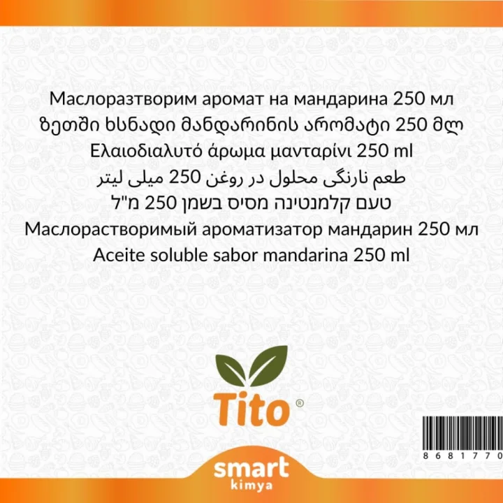 Mandalina Aroması Yağda Çözünür 250 ml