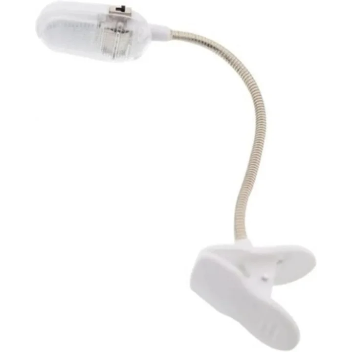 Mandallı LED Kitap Okuma Lambası – Esnek Yaylı Boyun, Pilli, Klipsli Tasarım – Kitap, Masa, Yatak Başı İçin Okuma Işığı