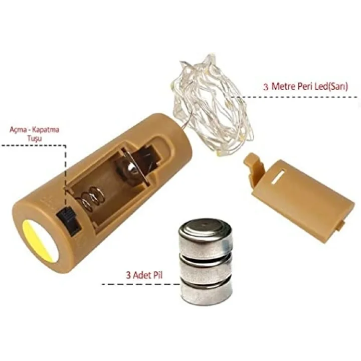 MANTAR TIPA PERİ LED - 3 METRE - GÜNIŞIĞI (1 Adet)
