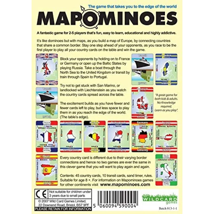 Mapominoes Avrupa – Erdkunde-kart oyunu