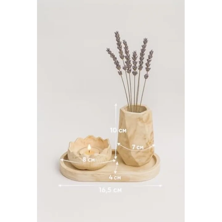 “Marble Touch” 3’lü Beton Dekor Set – Modern & Şık Tasarım