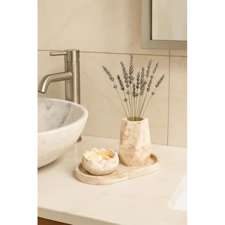 “Marble Touch” 3’lü Beton Dekor Set – Modern & Şık Tasarım