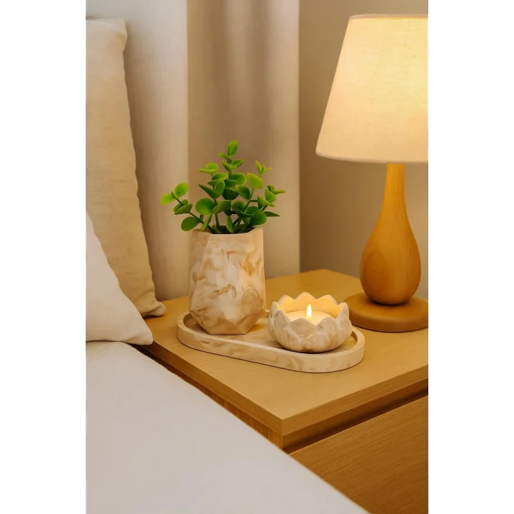 “Marble Touch” 3’lü Beton Dekor Set – Modern & Şık Tasarım