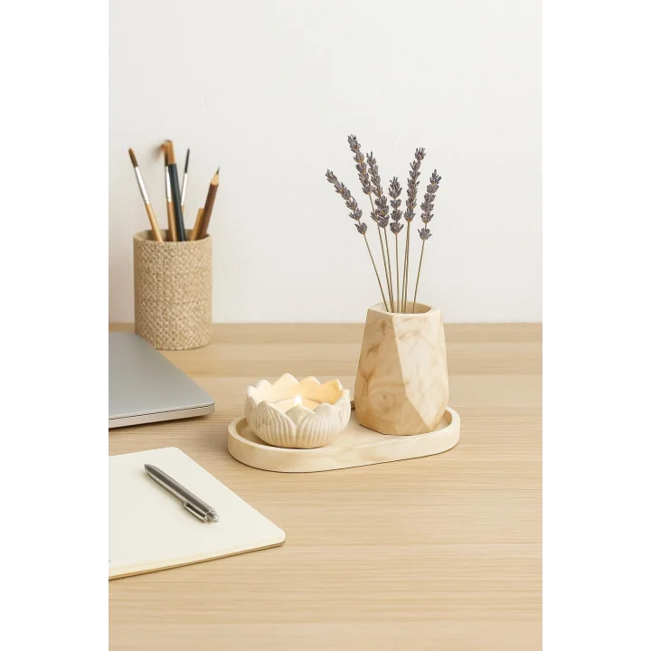 “Marble Touch” 3’lü Beton Dekor Set – Modern & Şık Tasarım