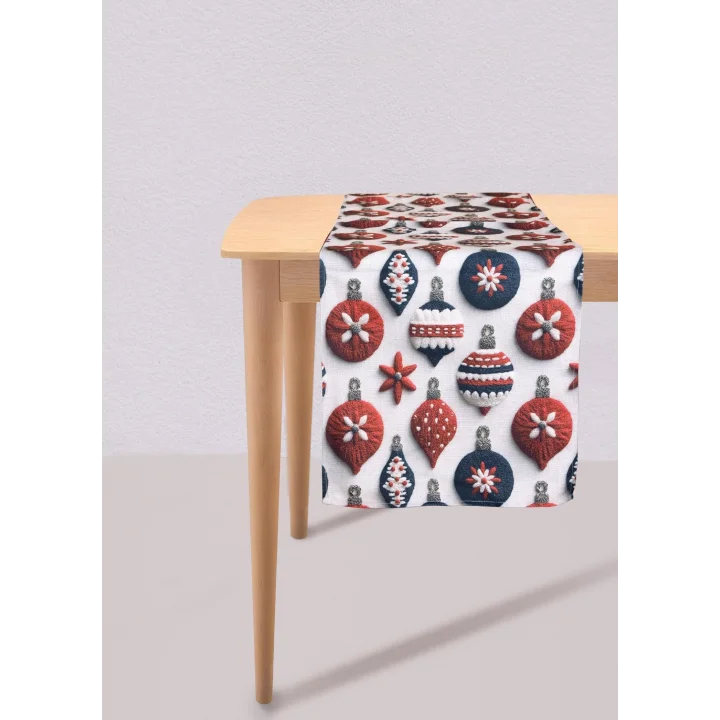 [marka] Modern Figür Desenli Runner 45x140 Cm Beyaz